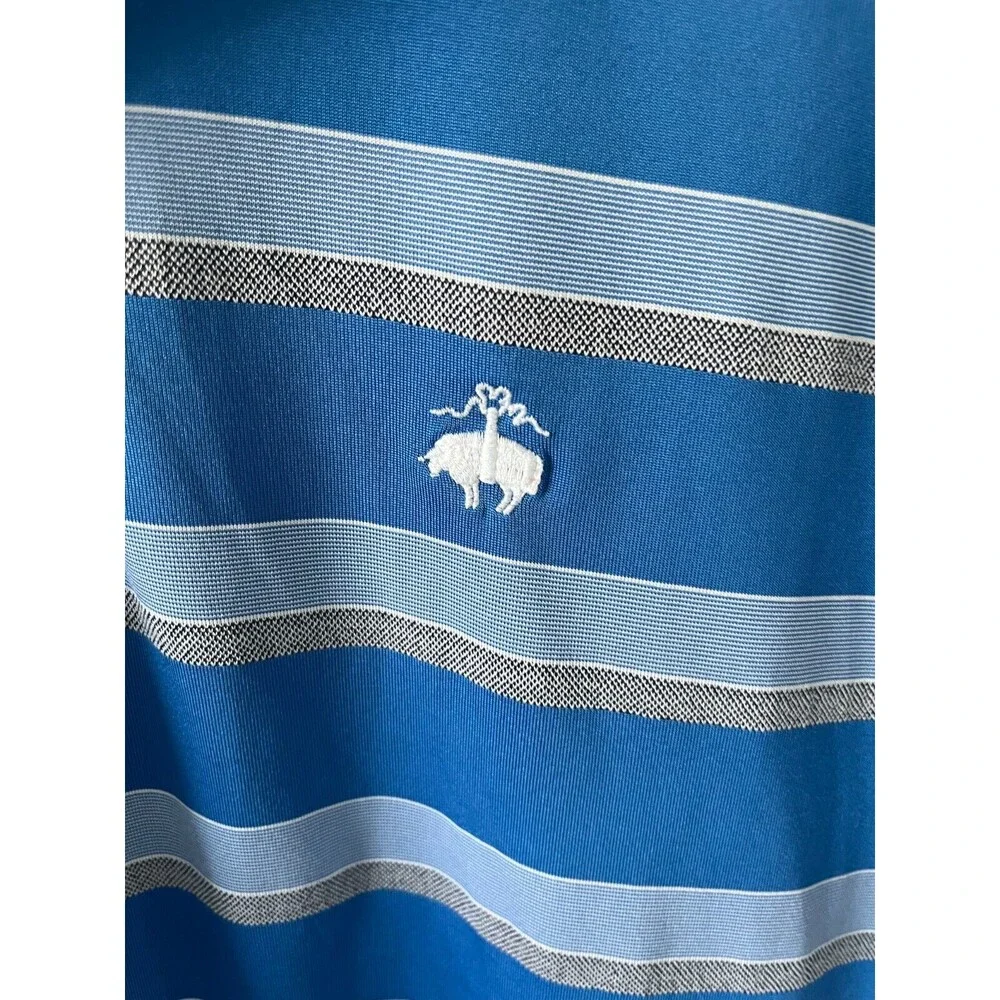 Brooks Brothers Dri Fit Golf Polo Shirt Mens Size‎ Medium Blue Striped